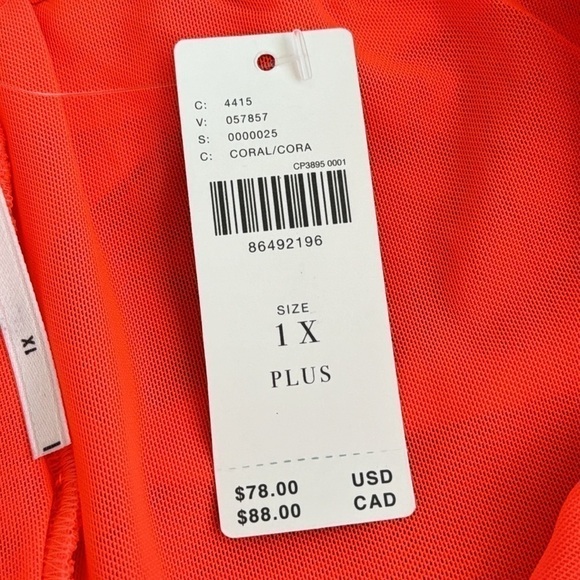 NWT By Anthropologie Strapless Ruched Mini Dress in Coral, 1X - Picture 6 of 10